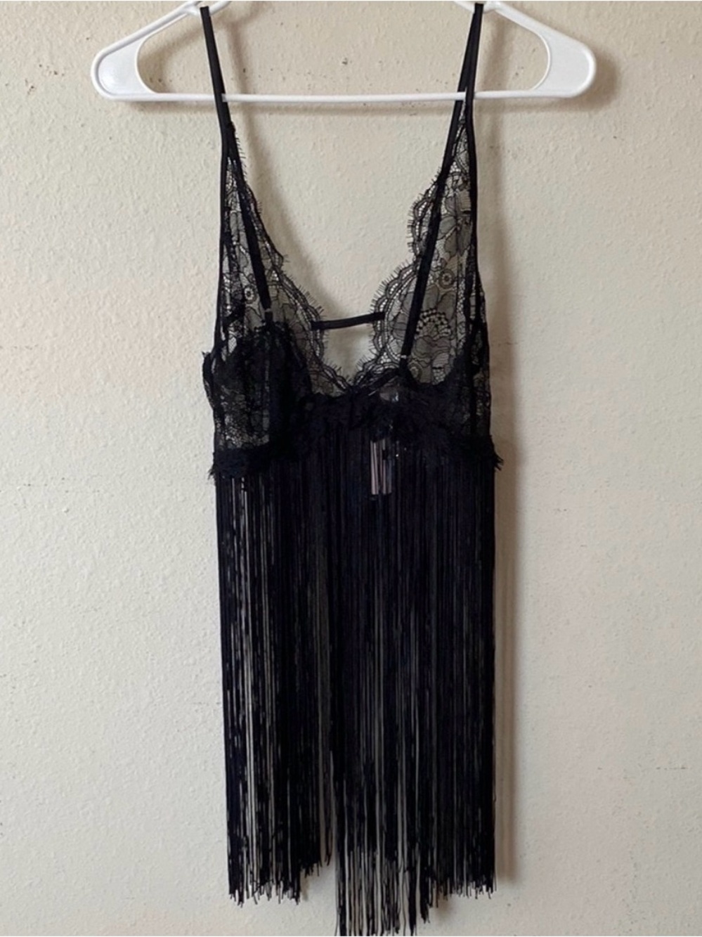 VINTAGE Victoria’s Secret fringe & lace chemise